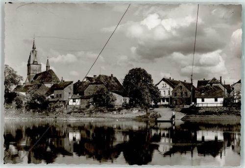 Lüchtringen Fähre Weser Ort handschriftlich Foto Original aus Archiv eines Ansichtskartenverlags