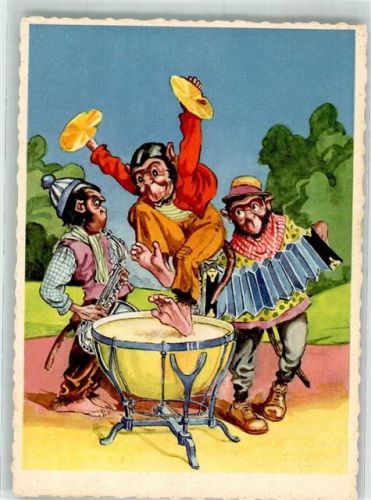 Affen Quetschkommode Trommel Saxophon M Nr.6571