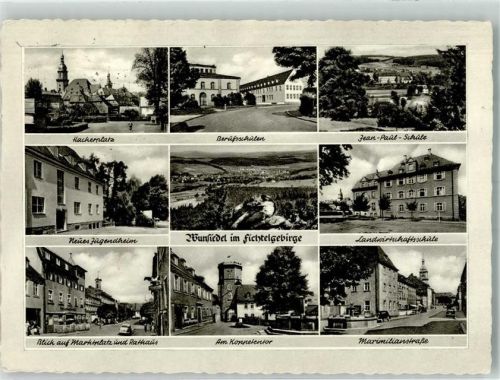 Wunsiedel 1963 Hackerplatz Jugendheim Pension Marktplatz Rathaus