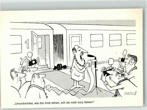 Comic sign. Carolus Humor DB Eisenbahn Aus dem Pressekalender der DB
