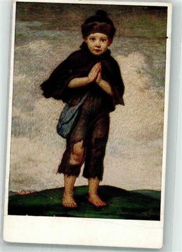 1921 Der bittende Knabe Deutsche Kinderhilfe Bayern Künstlerkarte