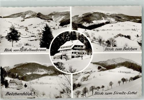 Mittelheubronn Belchen mit Gasthaus Pension Haldenhof und Sirnitz-Sattel