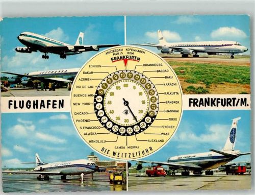 Weltzeituhr Flugzeuge Pan American , Air France
