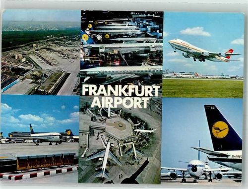 Frankfurt Fliegeraufnahme des Flughafens mit Lufthansa Jets