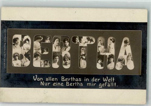Magdeburg 1904 Bertha - Fotoverlag Odemar Frauenschönheiten Abbildg in den Buchstaben