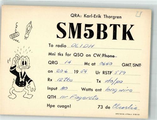 Donald Duck SM5BTK Karl Erik Thorgren Ängelsberg