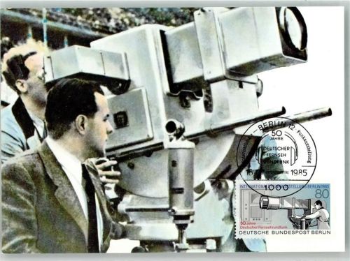 W1000 Berlin Mitte Internationale Fukausstellung 1985 Fernsehkamera Sondermarke Sonderstempel Ausstellung Foto AK