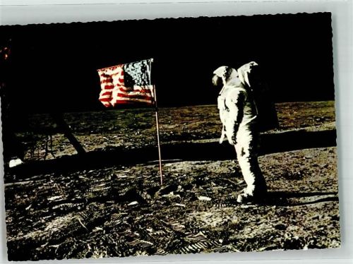Astronaut Edwin Aldrin Mond Fahne