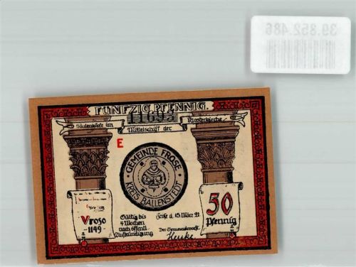 Frose 1921 50 Pfennig E Nr. 11693 Turmfenster d. Klosterkirche