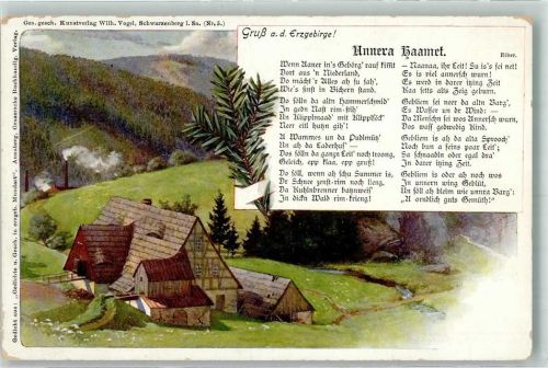 Erzgebirge Gedicht Hannera Baamet v. Röber