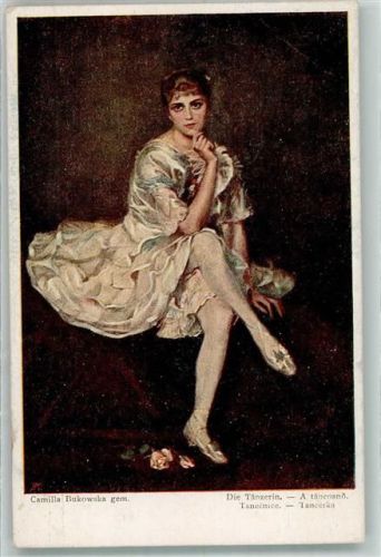 Die Tänzerin sign. Camilla Bukowska Wiener Volkskunst Nr. 614