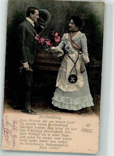 1902 Alt Heidelberg Kellnerin Geldtasche Gedicht