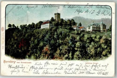Hornberg 1914 Burg und Schlosshotel Verlag Louis Glaser 8376 Feldpost WK I Hausach