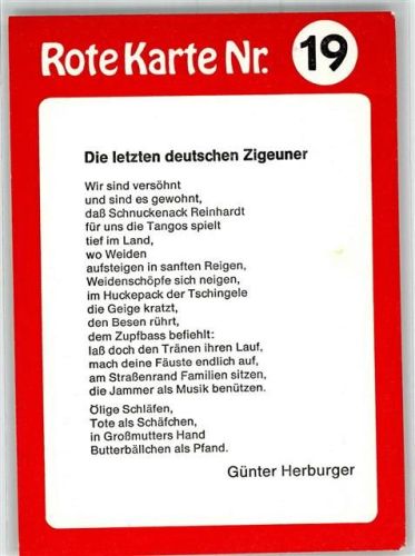 Rote Karte Nr. 19 Die letzten deutschen Zigeuner