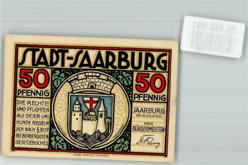Saarburg 50 Pfennig Gutschein