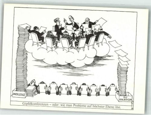 Karikatur Gipfelkonferenzen Zeichnung: Peter Leger