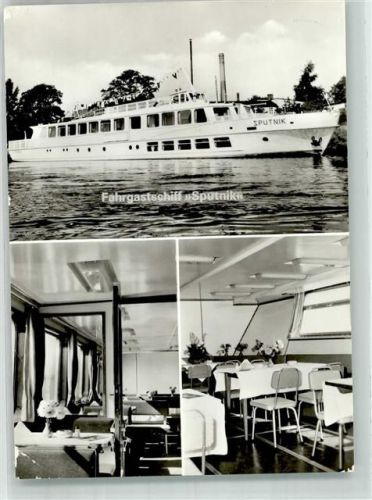 Wolfen Fahrgastschiff Sputnik VEB Bild und Heimat Foto AK