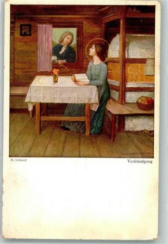 Verkündigung Frau Buch lesen Heiligenschein