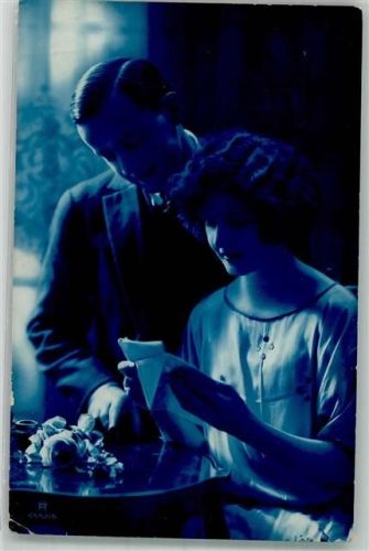1926 Liebespaar Foto in bleu