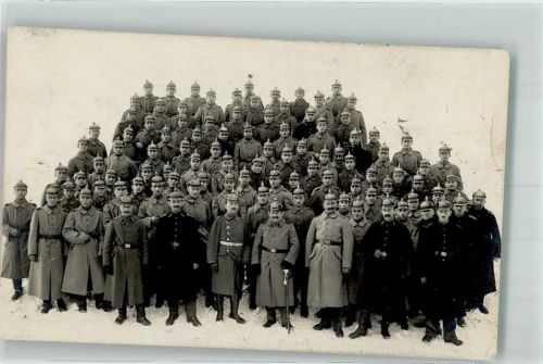1918 Deutsche Offiziere mit ihren jungen Rekruten Feldpost Bayer. 8. Res.-Div. Feldrekrutendepot