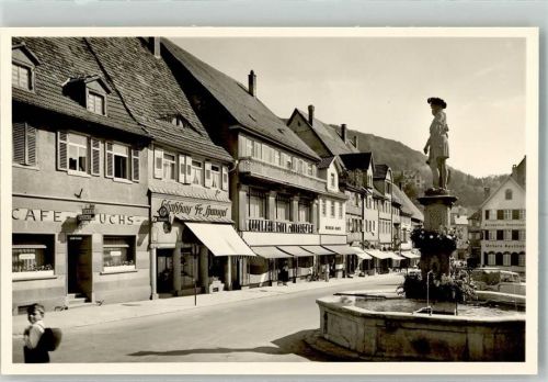 Ebingen Cafe Fuchs Apotheke Geschäft Denkmal Marktbrunnen Marktstrasse