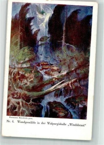 sign. Hendrich Hermann Wandgemälde i.d. Walpurgishalle Windsbraut Nr. 4