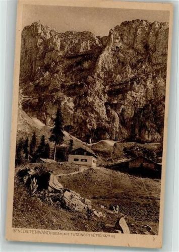 Benediktbeuern 1920 Benediktenwand mit Tutzinger Hütte Hüttenstempel