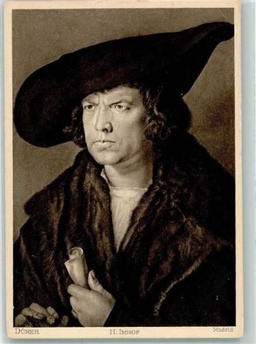 sign. Imhof Portrait des Künstlers Ackermanns Kunstverlag Serie 201 Dürer, A. Künstlerkarte