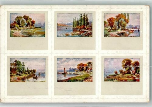 1918 Aufgedruckte Briefmarken mit diversen Gewässermotiven Feldpost WK I Abteilungs-Lazarett Simmerath