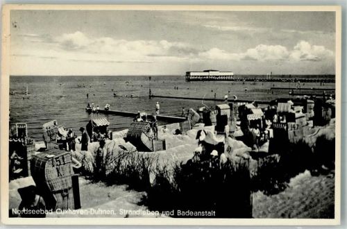 27472 W2190 Duhnen 1938 Foto AK Strandleben und Seebrücke Fotograf Albert Angelbeck