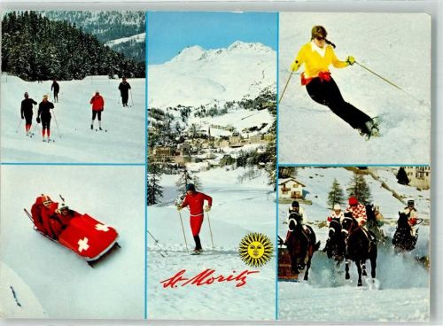 St. Moritz Langlauf Abfahrtski Bob Winterpferderennen