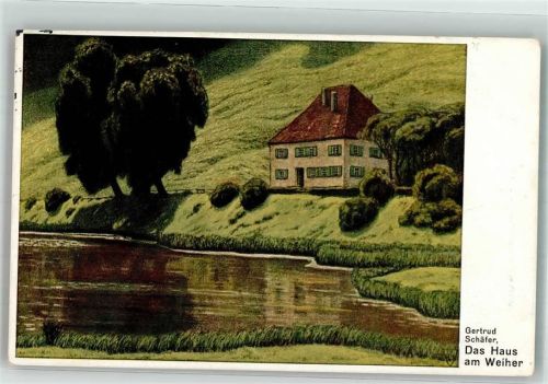 1916 sign. Schäfer Gertrud Das Haus am Weiher Nr. 22