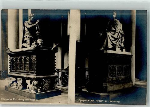 Speyer 1923 Die Grabmäler von Adolf von Nassau und Rudolf von Habsburg im Dom zu Speyer