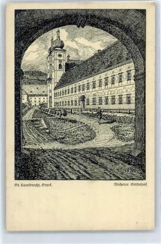 8740 Zeltweg - Zeichnung, Äußerer Stiftshof