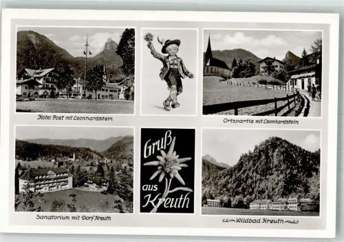Kreuth Hotel Post Leonhardstein Sanatorium Wildbad Kreuth Tracht Verlag Peter Triem Nr. 4209