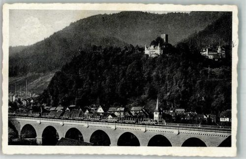 Hornberg 1930 mit Reichenbachviadukt Burg und Schlosshotel