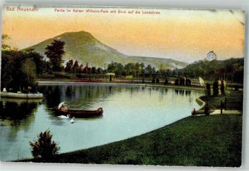 Bad Neuenahr Teich im Kaiser-Wilhelm-Park mit der Landskron