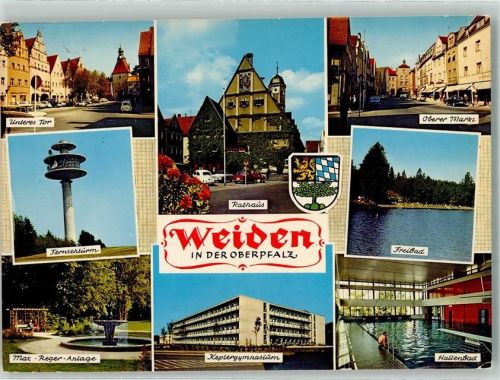 Weiden Unteres Tor Fernsehturm Max Reger Anlage Rathaus Hallenbad