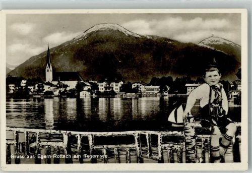 Rottach-Egern mit Tegernsee St. Laurentius Kirche und Wallberg Tracht Verlag Lehrburger Nr. 8648