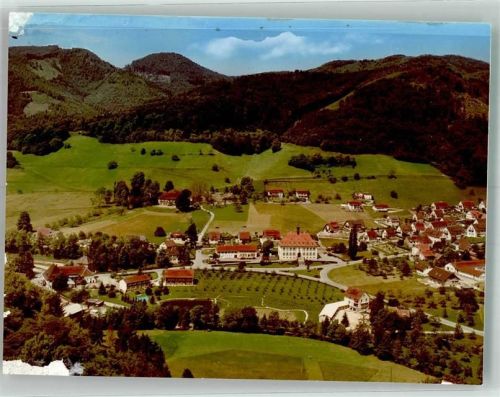 Untermünstertal Fliegeraufnahme mit Rathaus Foto Original aus Archiv eines Ansichtskartenverlags Ort handschriftlich