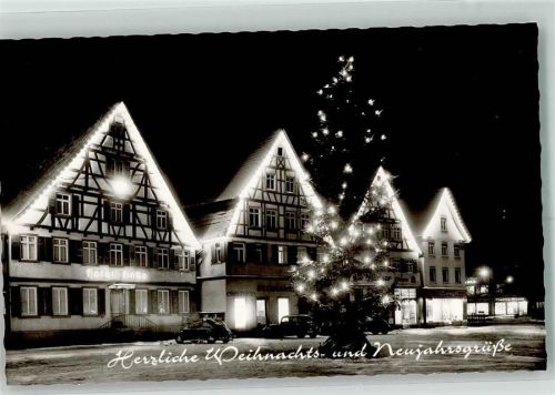 Ebingen Winter Weihnachtsbaum Auto Untere Vorstadt Nacht