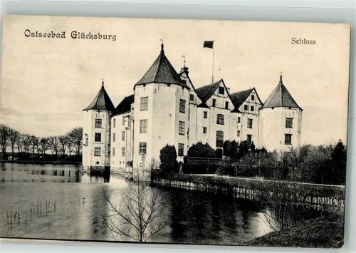 24960 W2392 Glücksburg Ostsee 1908 Foto AK Schloss
