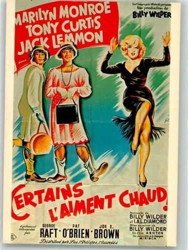 Certains l`Aiment Chaud Marilyn Monroe Tony Curtis Jacj Lemmon