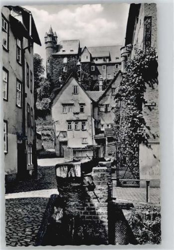 35745 W6348 Herborn , Hess - Schmaler Weg, Blick zum Schloß