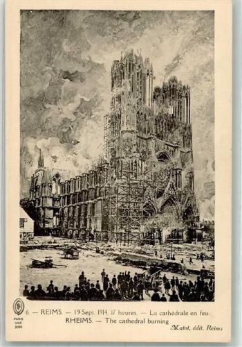 Reims 1914 Kirche Feuerwehr 1914