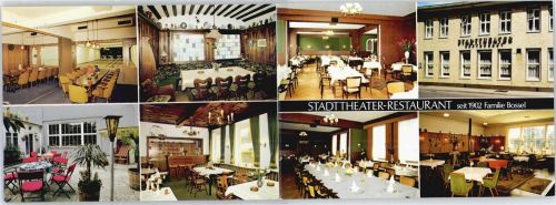 Heide Kegelbahn, Restaurant Stadttheater Friedrich Bossel, Klappkarte