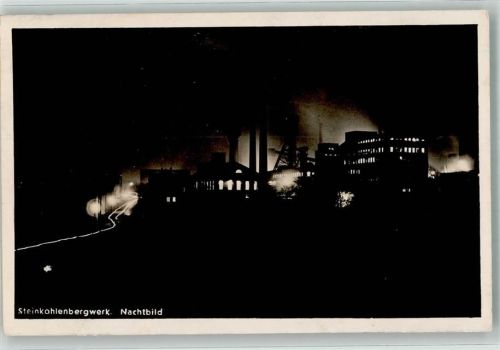 Gelsenkirchen 1937 Steinkohlewerk bei Nacht