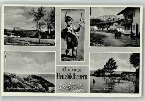 Benediktbeuern 1938 Tracht Gipfelkreuz Bendiktinerwand Schwimmbad dorfpartie