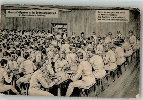 1917 Landser in der Entlausungsanstalt Künstlerkarte Feldpost