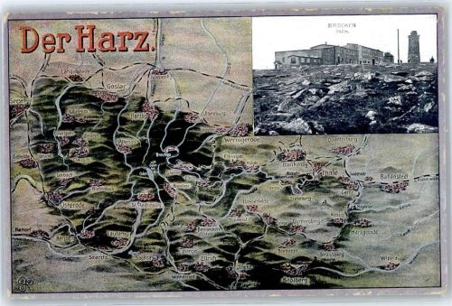 Brocken - Karte vom Harz